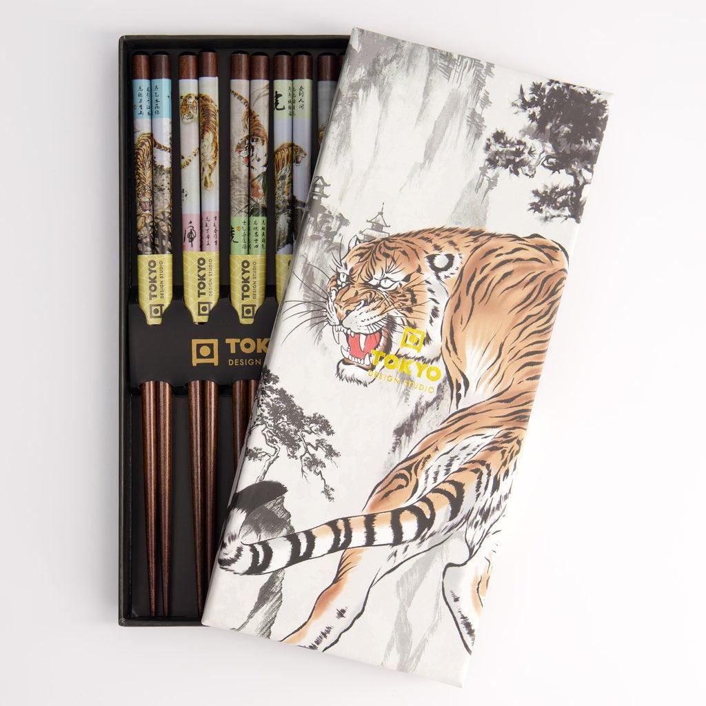 Tokyo Design Studio Chopstick Giftset - Tiger (5 Pairs)