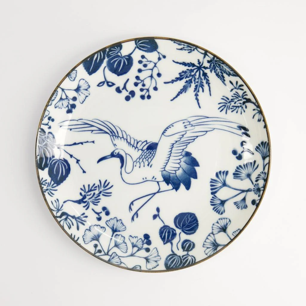 Tokyo Design Studio Flora Japonica Plate - Crane (20cm) - Image 2