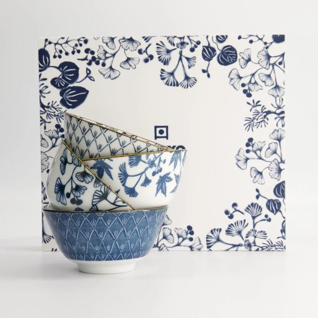 Tokyo Design Studio Flora Japonica Rice Bowl Giftset 4pcs (12cm)