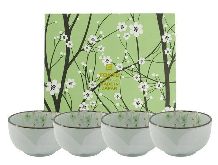 Tokyo Design Studio Green Cosmos Bowl Giftset  (4x550ml)