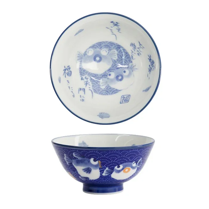 Tokyo Design Studio - Kawaii Rice Bowls Blowfish Dark Blue (300ml) - Image 6