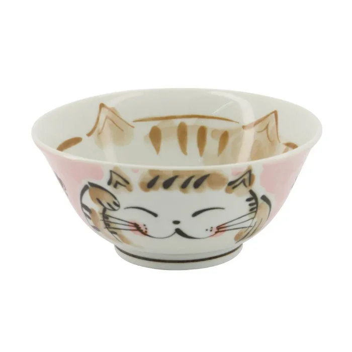Tokyo Design Studio - Kawaii Tayo Bowl Fuku Cat Neko Pink (1000ml)