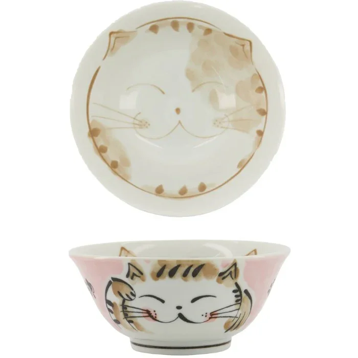 Tokyo Design Studio - Kawaii Tayo Bowl Fuku Cat Neko Pink (1000ml) - Image 4