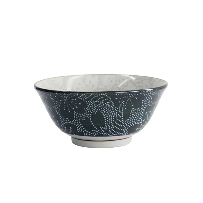 Tokyo Design Studio -  Mixed Bowls Dot Sakura 14.8x6.8cm 500ml Grey/Black - Image 5