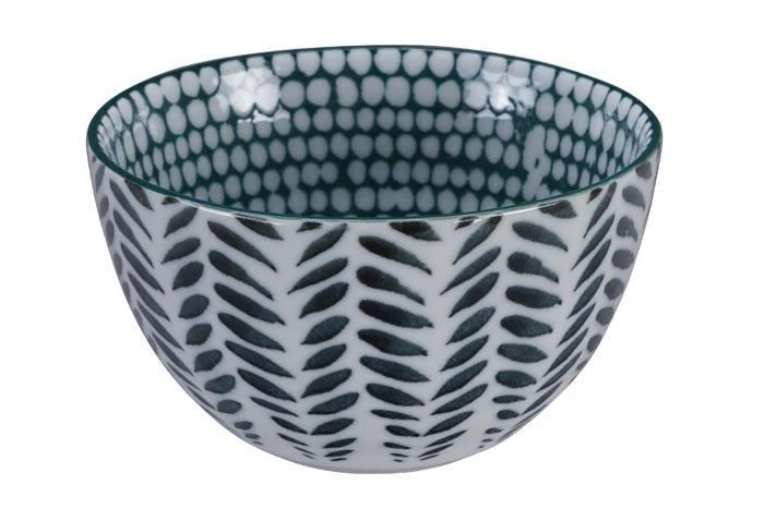 Tokyo Design Studio - Mixed Bowls Hachinosu Green/Leaf Grey 12.7x7cmh 500ml