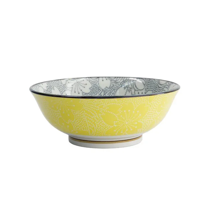 Tokyo Design Studio - Mixed Bowls Ramen Sakura 19.7x7cm 1000ml Black/Yellow - Image 4