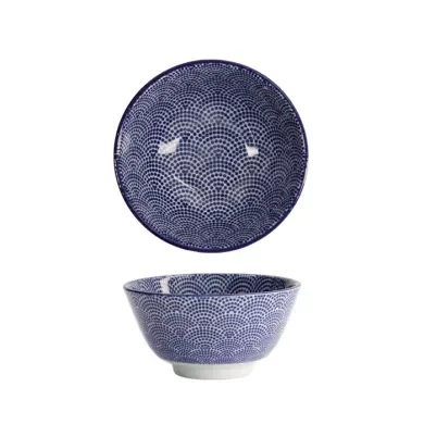 Tokyo Design Studio - Nippon Blue Rice Bowl 12x6.4cm 300ml Dots - Image 2