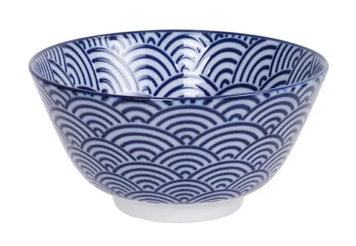 Tokyo Design Studio - Nippon Blue Rice Bowl 12x6.4cm 300ml Wave