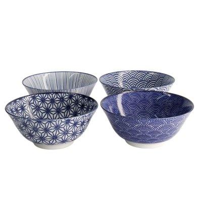 Tokyo Design Studio Nippon Blue Tayo Bowl 15cm - Assorted (4x500ml) - Image 2