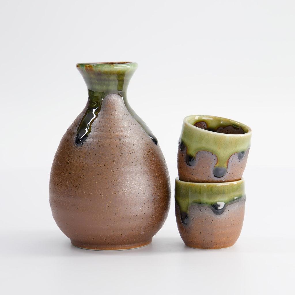Tokyo Design Studio Sake Set Iga Oribe (300ml/50ml) - Image 2