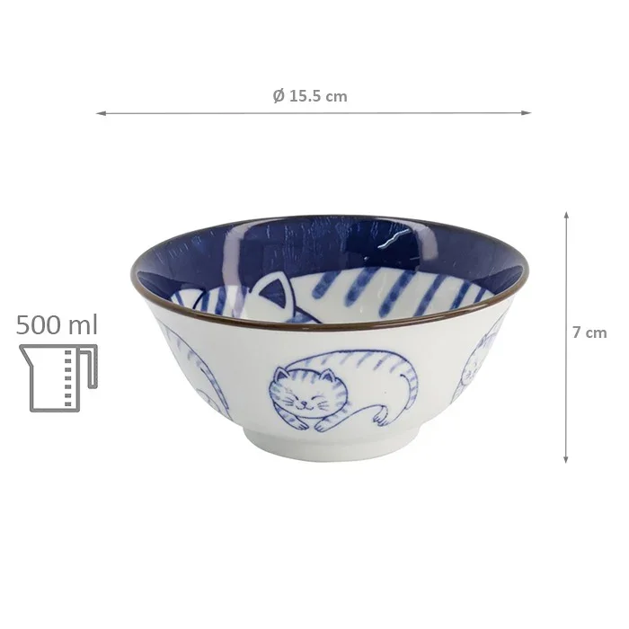Tokyo Design Studio - Tayo Bowl Cat Neko (500ml) - Image 5