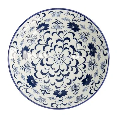 Tokyo Design Studio - Tokyo Blue Mixed Ramen Bowl - Botan (25cm) - Image 3