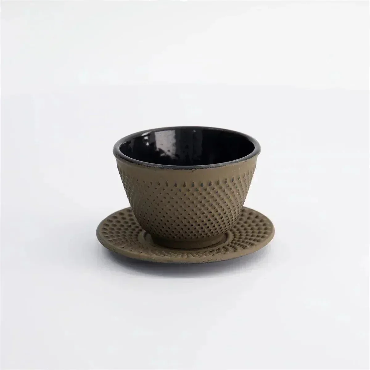 Tokyo Design Studio WY  Iron Tea Cup & Plate - Brown/Black (120ml) - Image 3