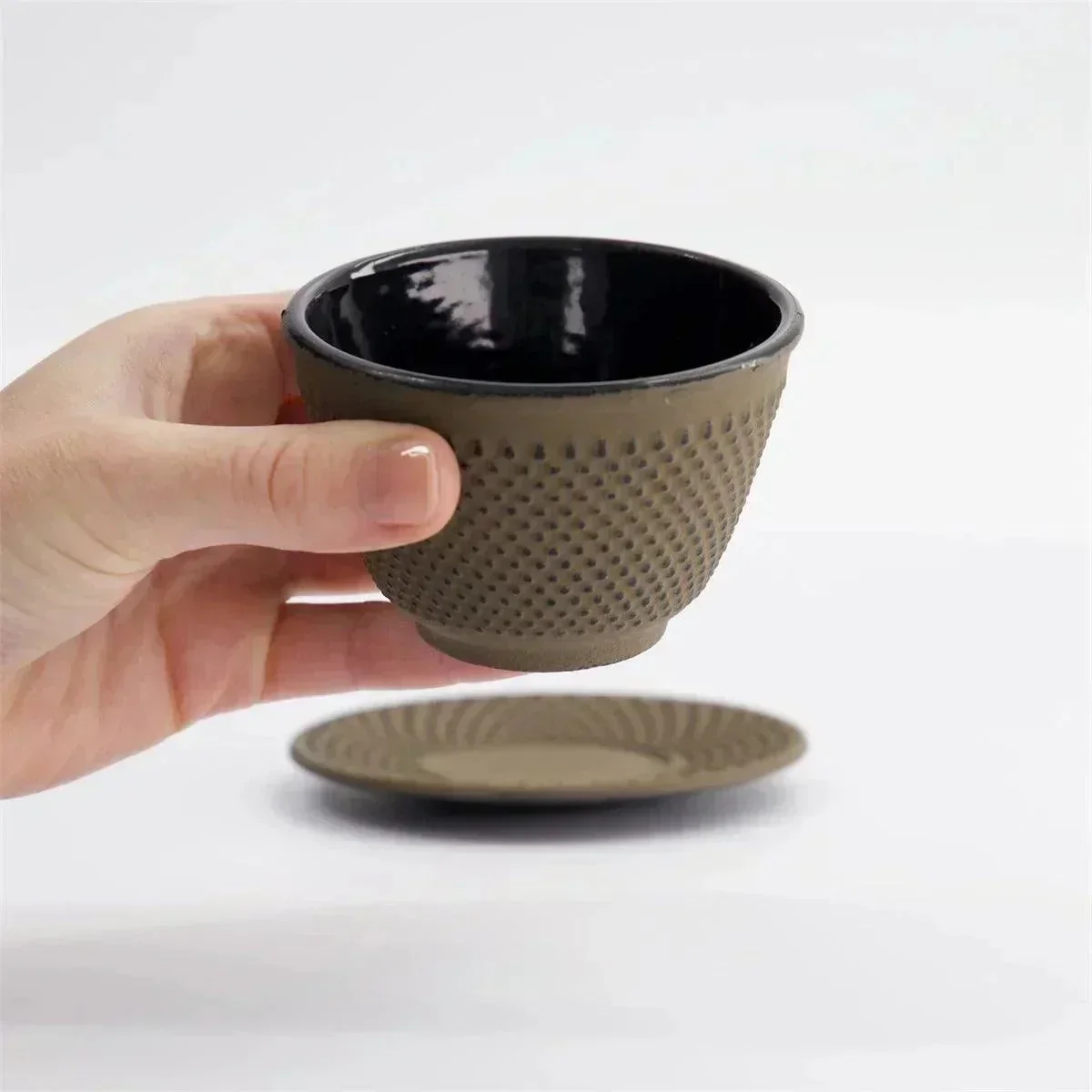 Tokyo Design Studio WY  Iron Tea Cup & Plate - Brown/Black (120ml) - Image 8
