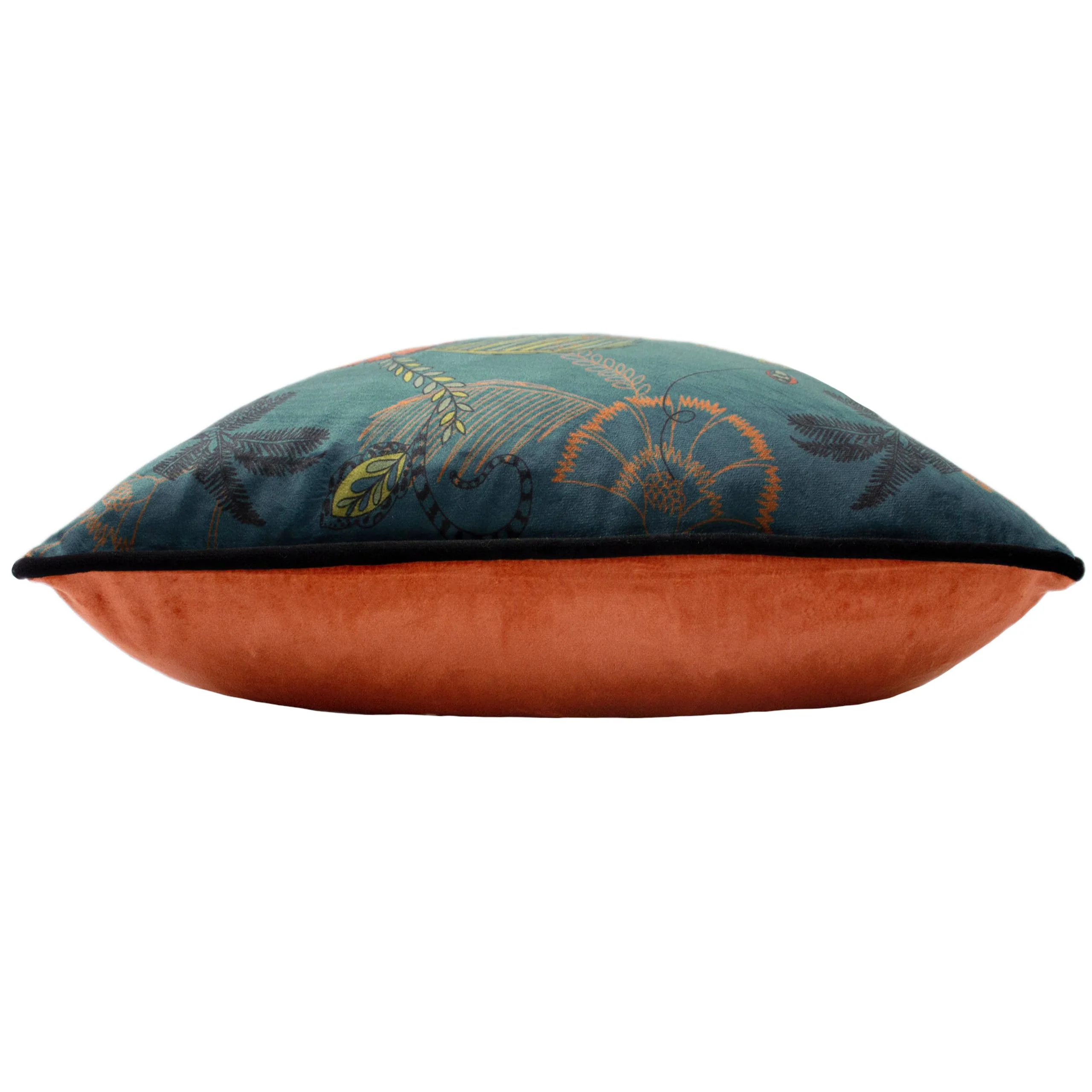 Tropica Cheetah Cushion Teal Feather Filled (45 x 45cm) - Image 3