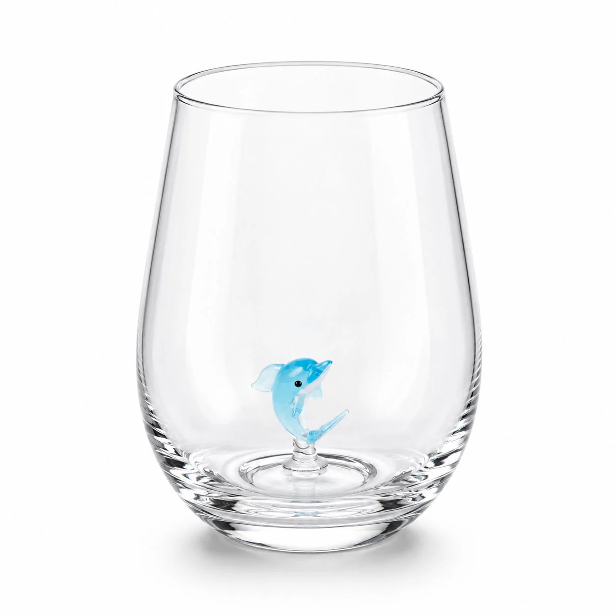 Tumbler with Miniature Glass Dolphin