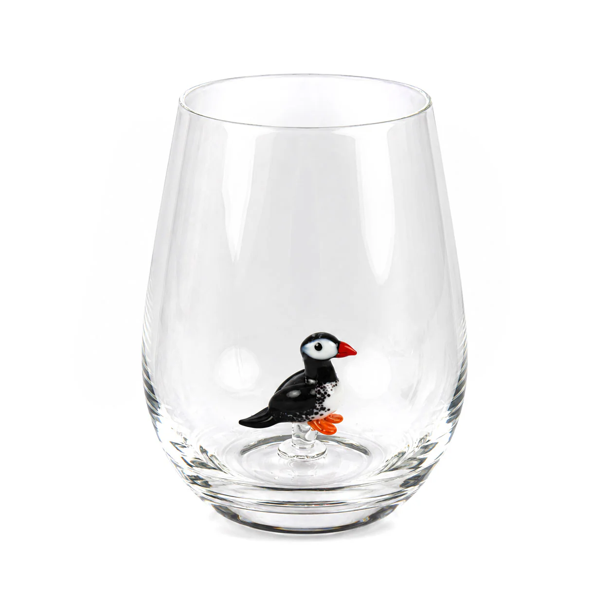 Tumbler with Miniature Glass Puffin