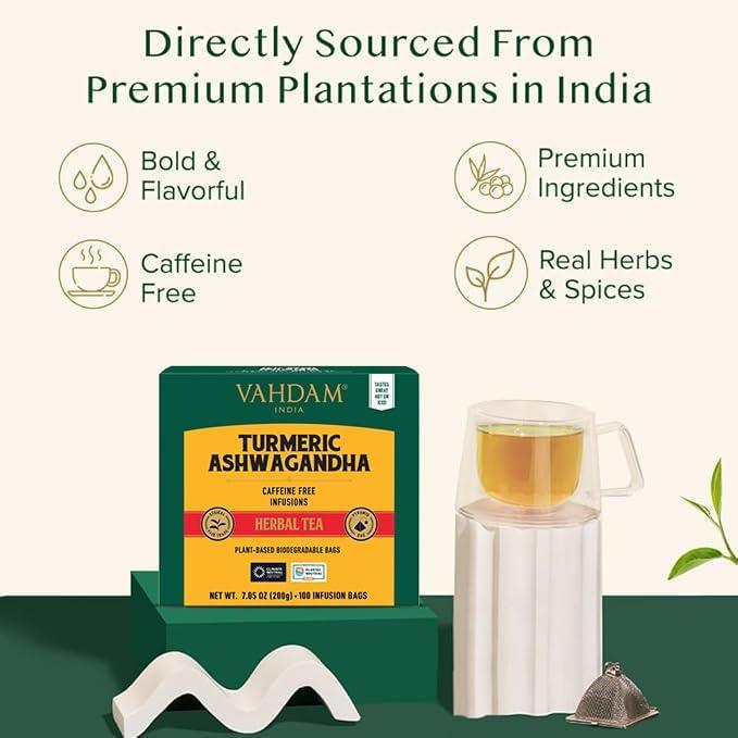 Vahdam Turmeric Tea Variety (100 Pack) - Image 5