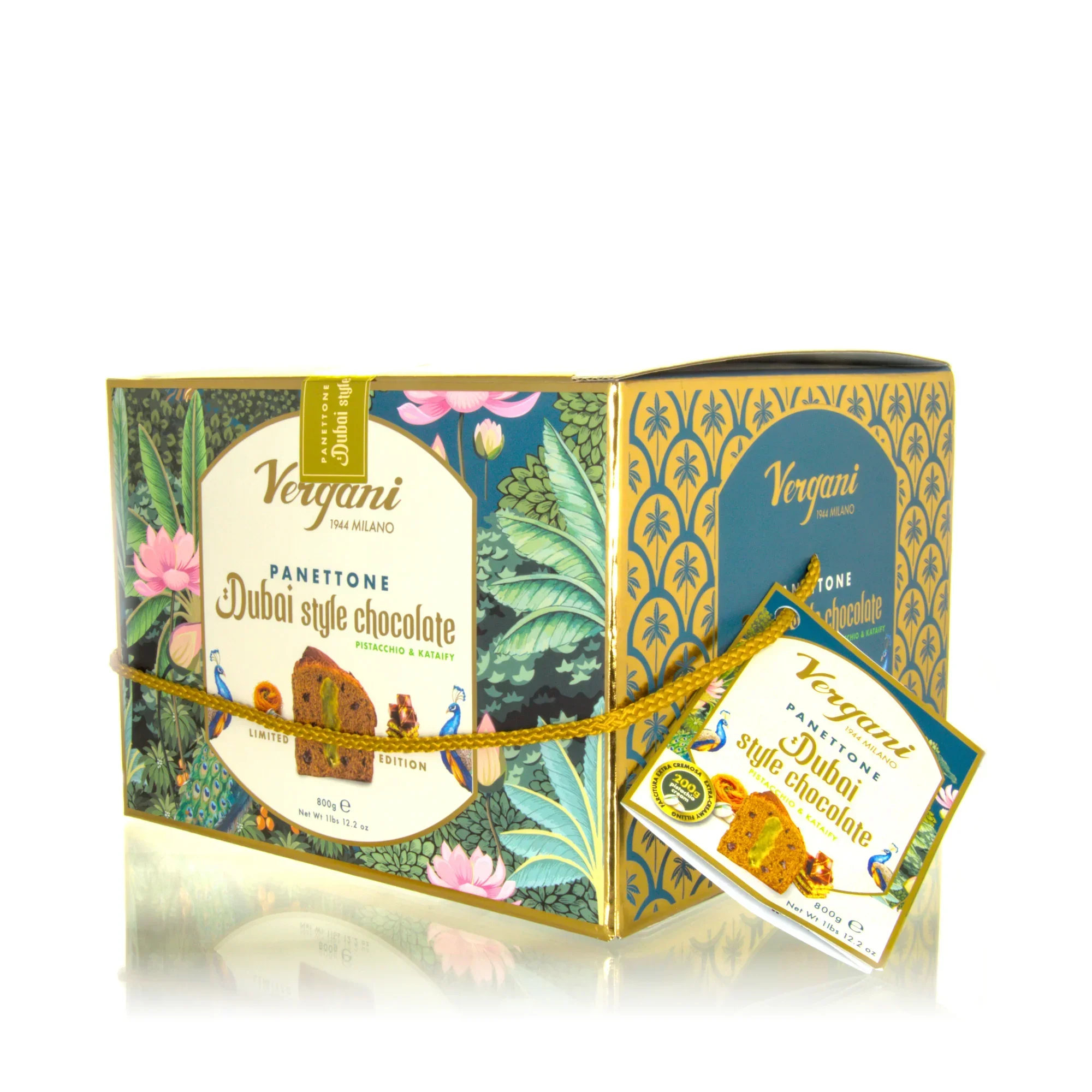Vergani Dubai Chocolate & Pistachio Panettone (800g) - Image 2
