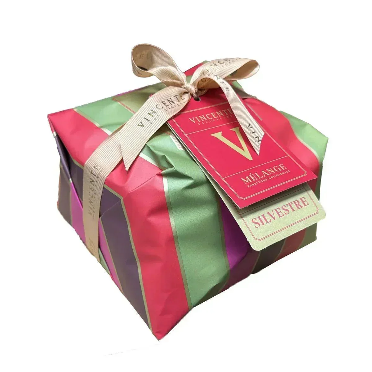 Vincente Delicacies - Panettone covered with white chocolate with berries - Silvestre - Hand Wrapped Artisan (750g)