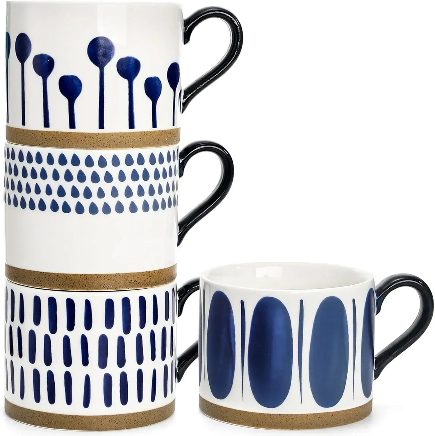 Japanese Style Ceramic Coffee Mug‚Äö Blue Stripes - Image 5