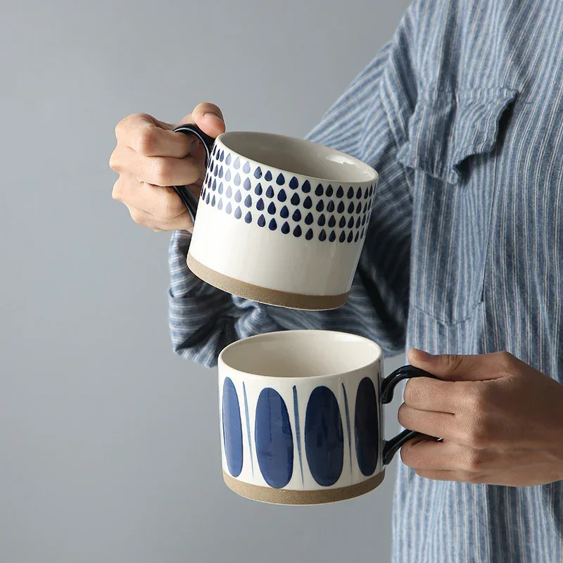 Japanese Style Ceramic Coffee Mug‚ Blue Leaves - Image 4