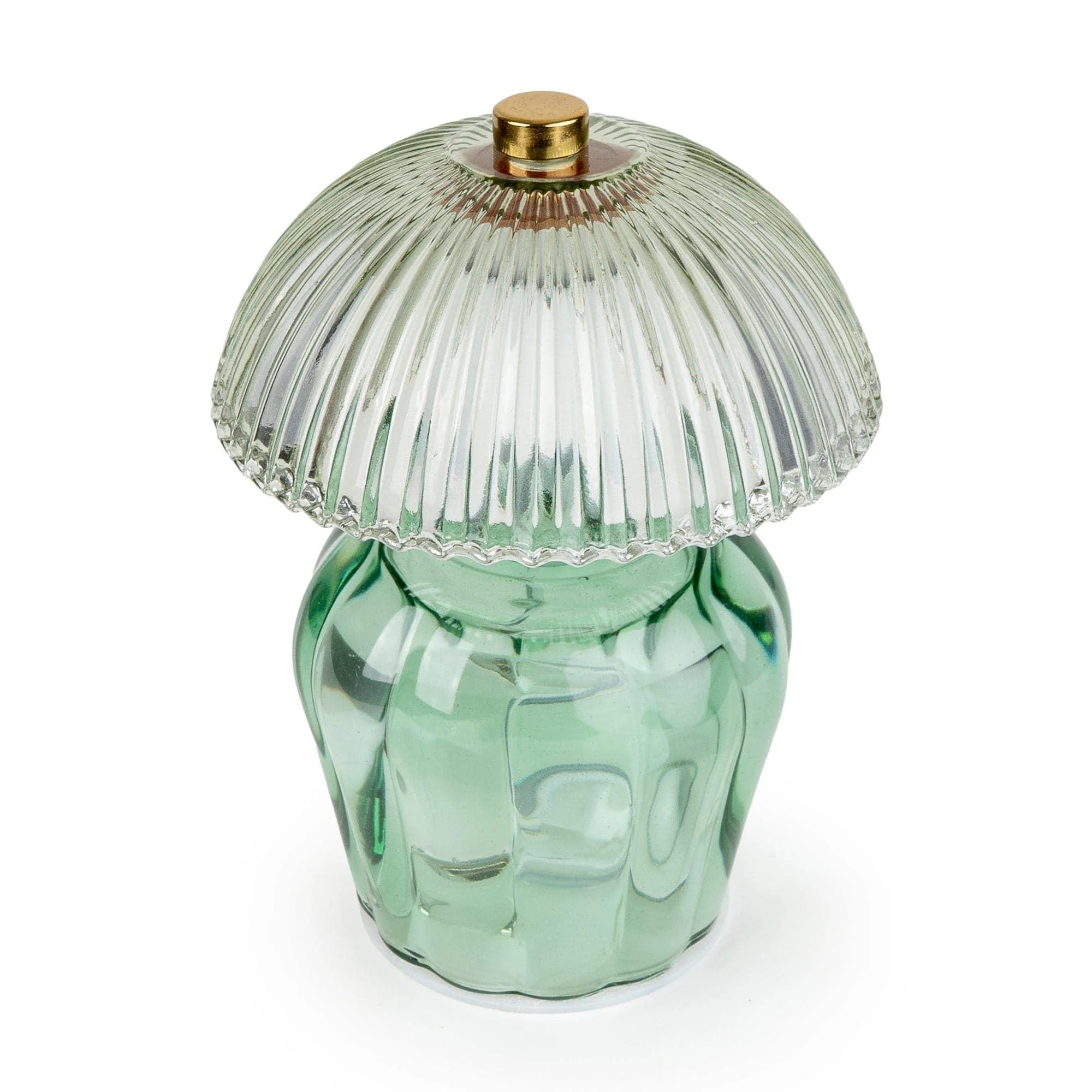 Candlelight Vintage Ridged Glass LED Table Lamp - Green - Image 2