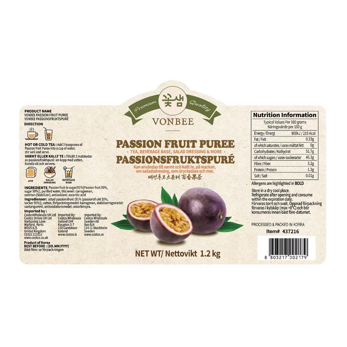 Vonbee Passionfruit Puree (1.2kg) - Image 2