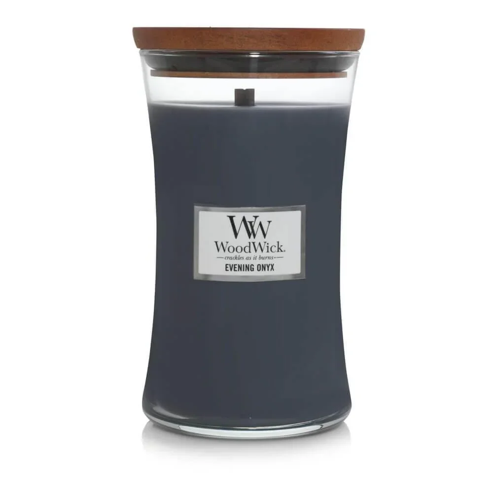 WoodWick Large Hourglass Evening Onyx Scented Candle (609g)