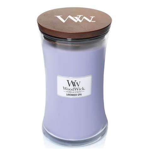 WoodWick Large Hourglass Lavender Spa Scented Candle (609g) - Image 2