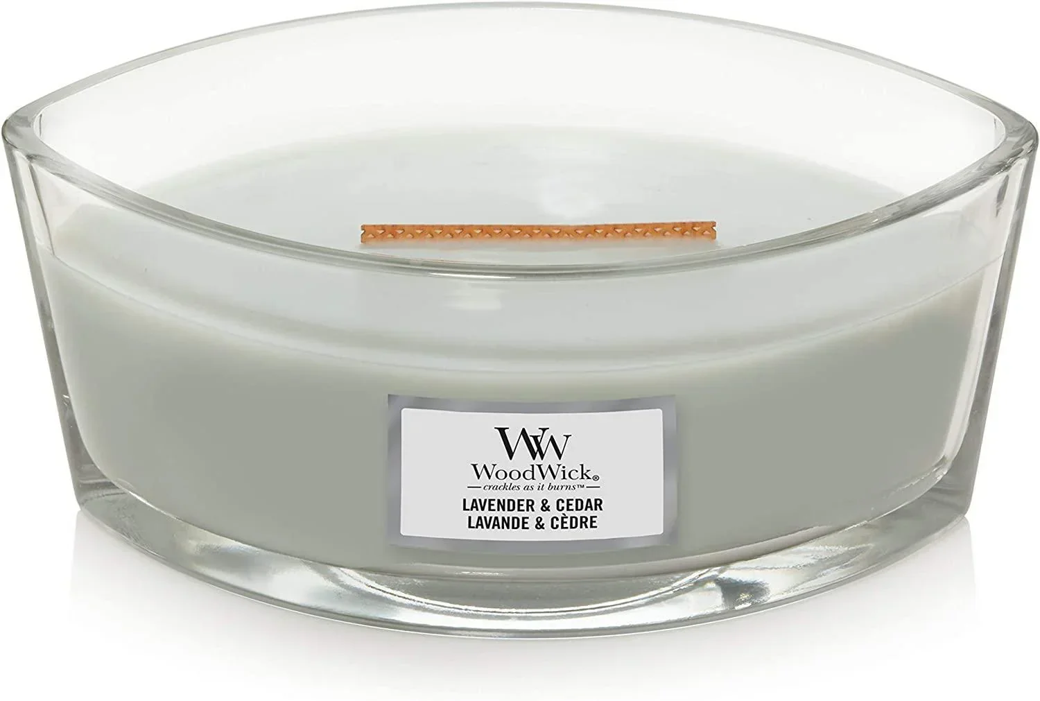 WoodWick Lavender Cedar Ellipse Scented Candle (453g)
