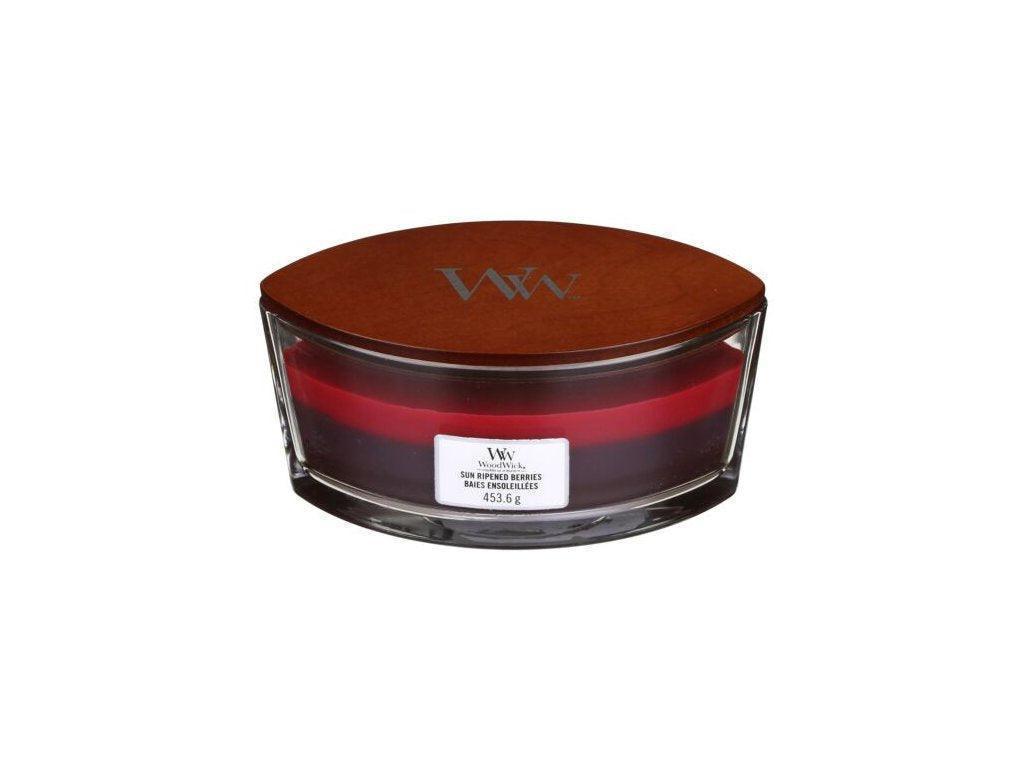 WoodWick Sun-Ripened Black Cherry Trilogy Ellipse Candle (453g) - Image 2