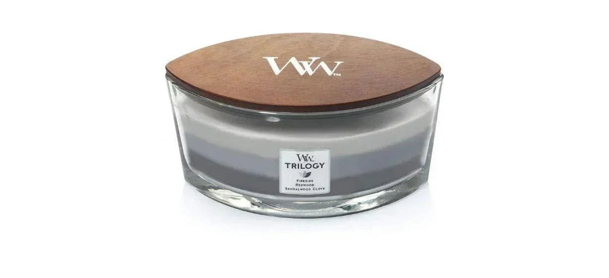 WoodWick Warm Woods Trilogy Ellipse Scented Candle (453g) - Image 2