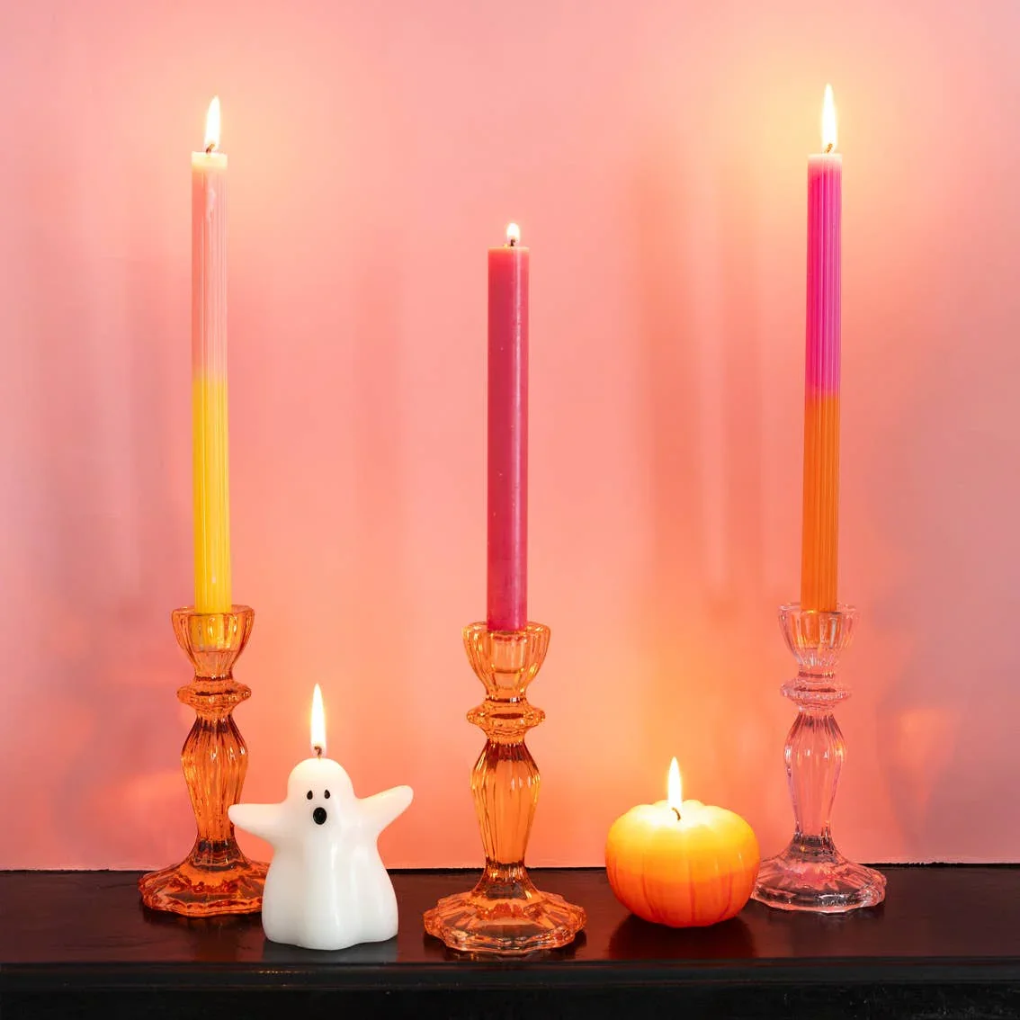 Yellow & Orange Halloween Pumpkin Candle - Image 4