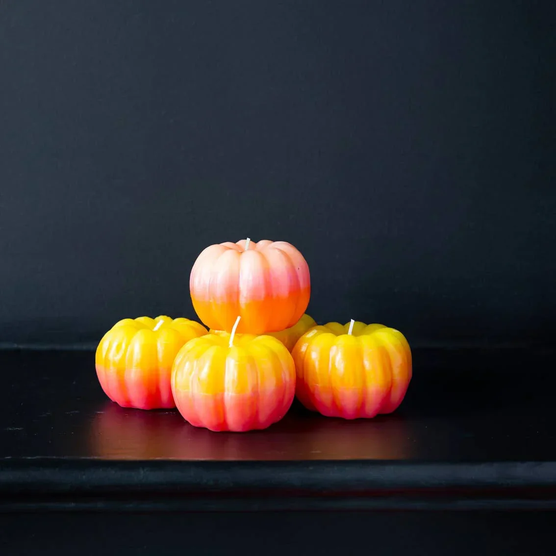 Yellow & Orange Halloween Pumpkin Candle - Image 5