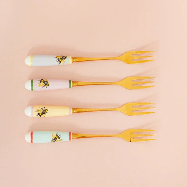 Yvonne Ellen Set of 4 Bee Cake Forks