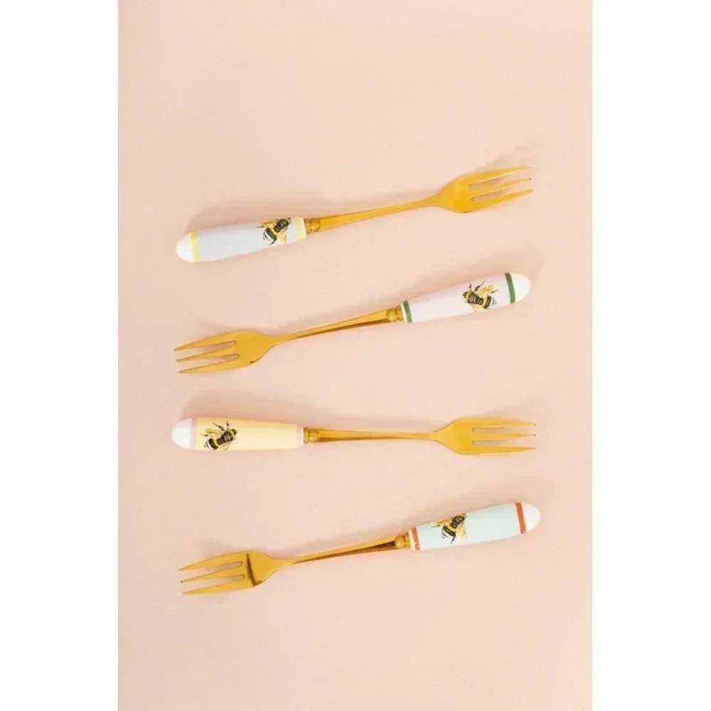 Yvonne Ellen Set of 4 Bee Cake Forks - Image 4