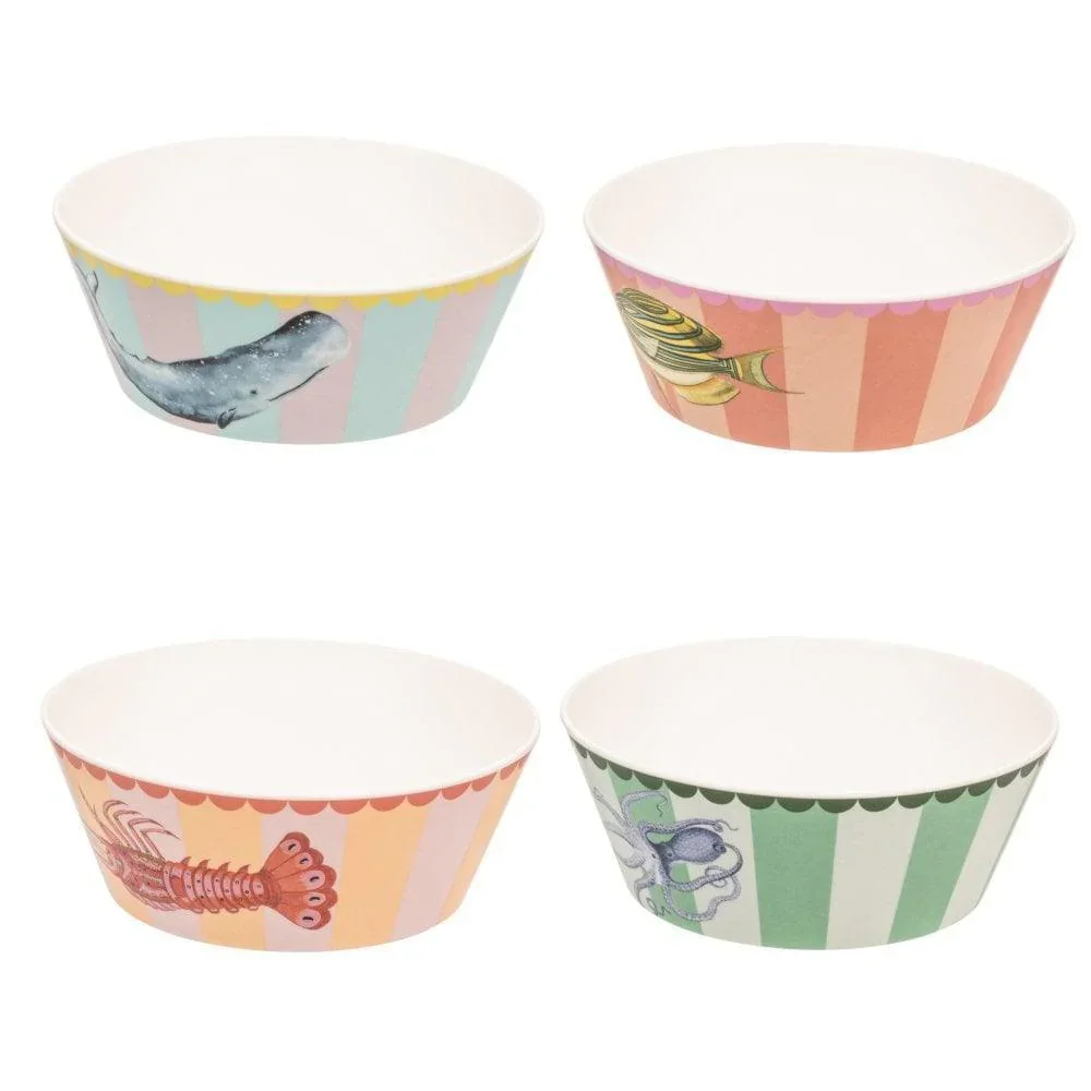 Yvonne Ellen Set of 4 Under the Sea Melamine Bowls