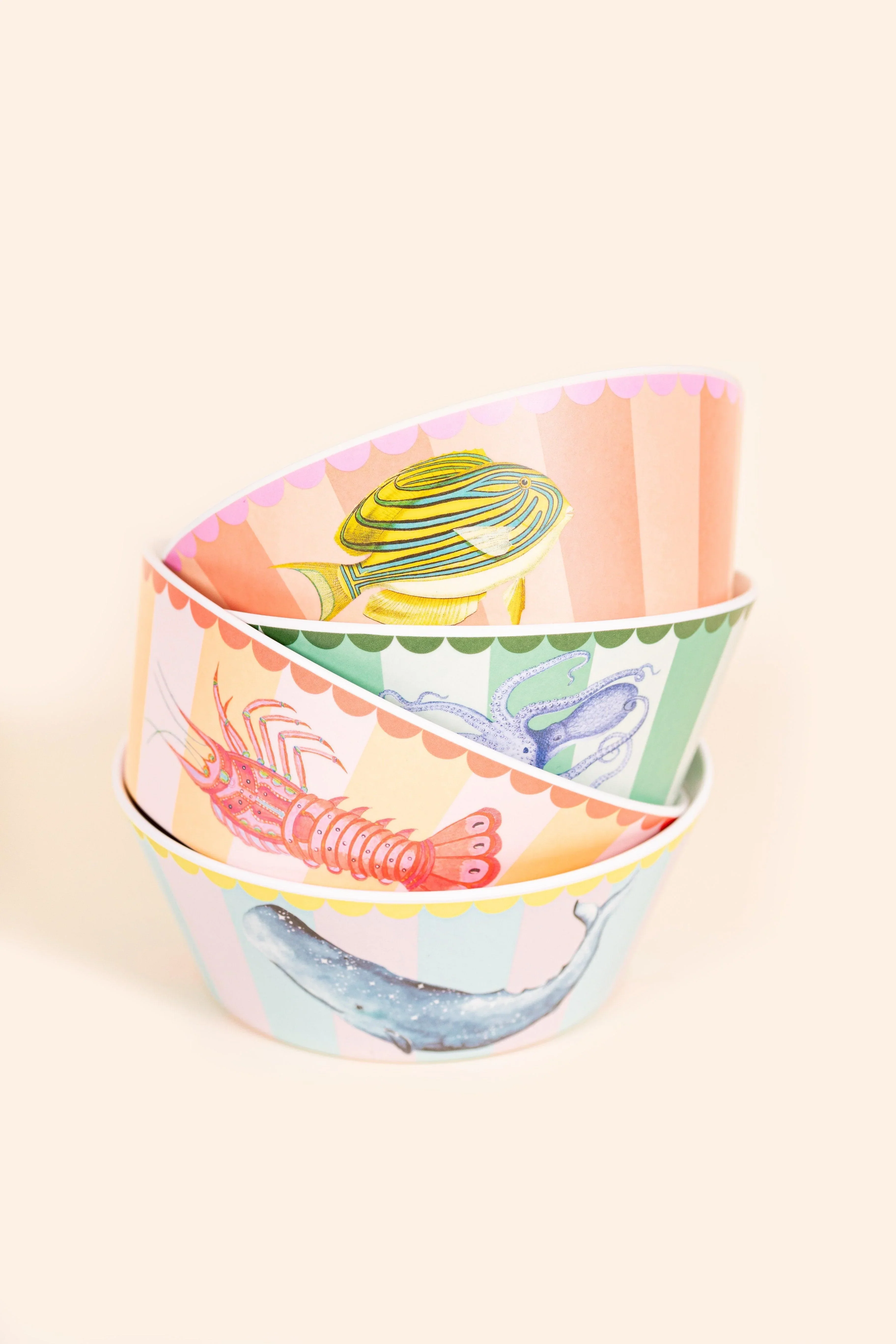 Yvonne Ellen Set of 4 Under the Sea Melamine Bowls - Image 2