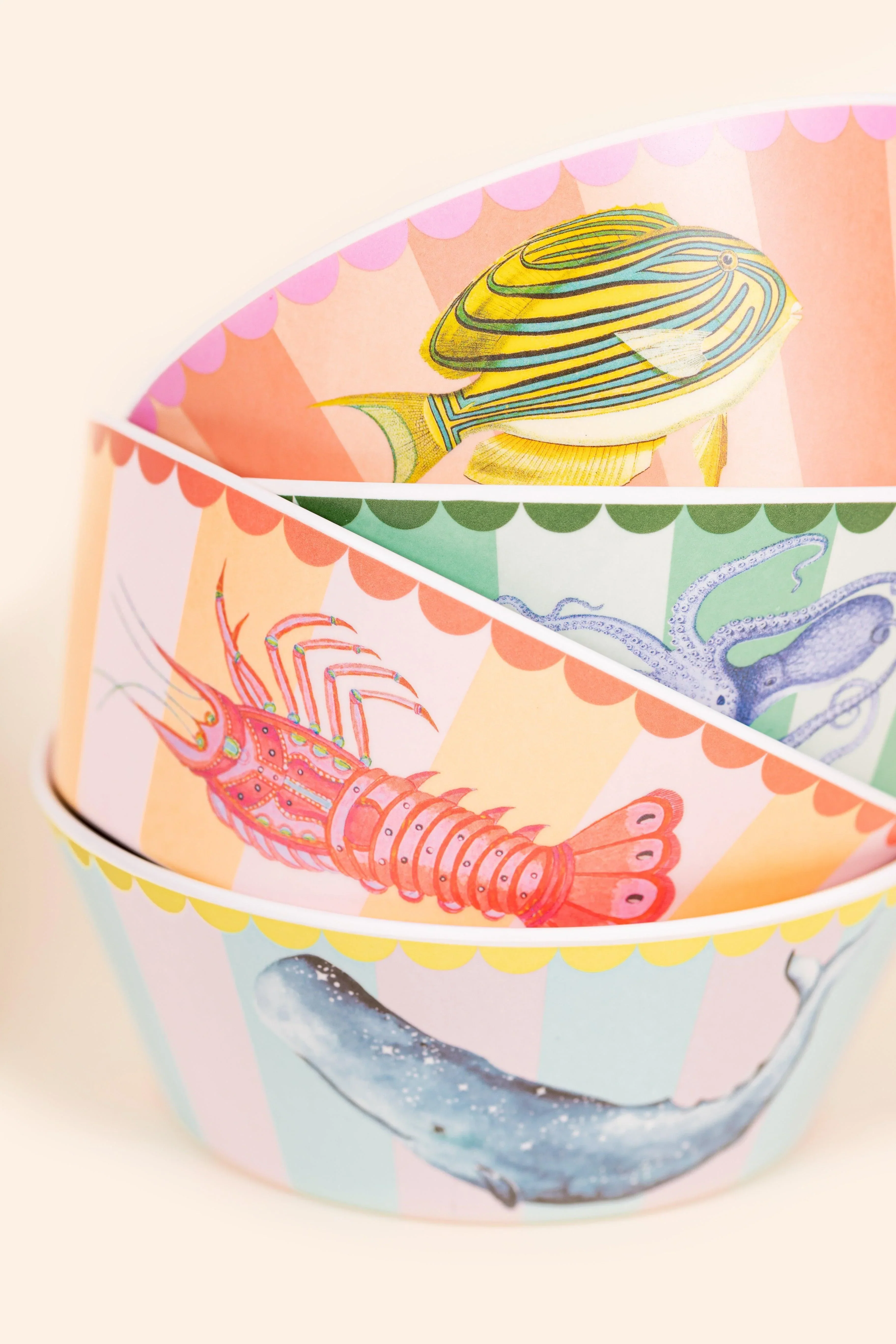 Yvonne Ellen Set of 4 Under the Sea Melamine Bowls - Image 5