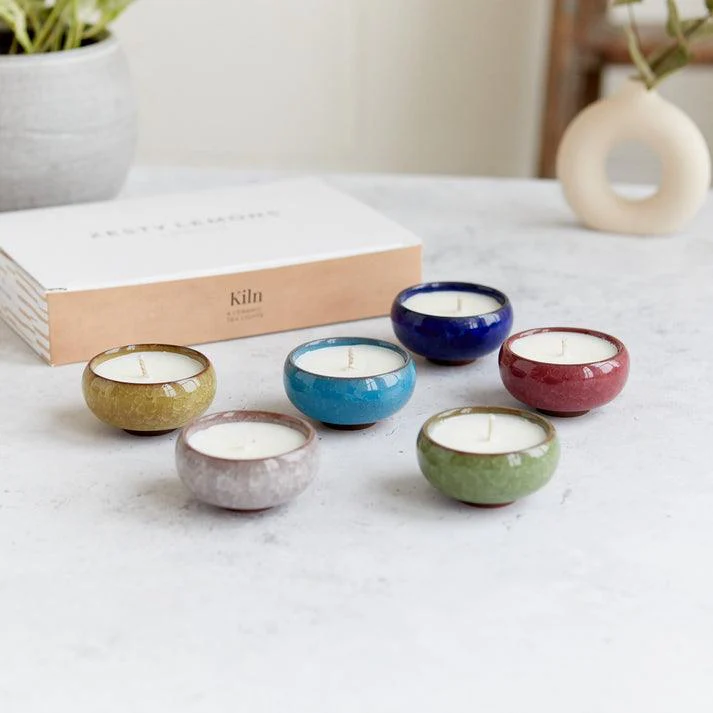 Zesty Lemons Kiln Ceramic Tea Lights - Myrrh & Tonka (Box of 6) - Image 2