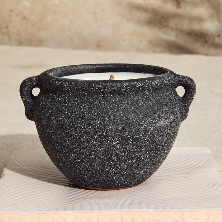 Zesty Lemons Marrakesh Graphite Pottery Candle - Activated Charcoal & Matcha - Image 3