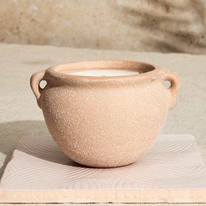 Zesty Lemons Marrakesh Sandstone Pottery Candle - Myrrh & Tonka - Image 2